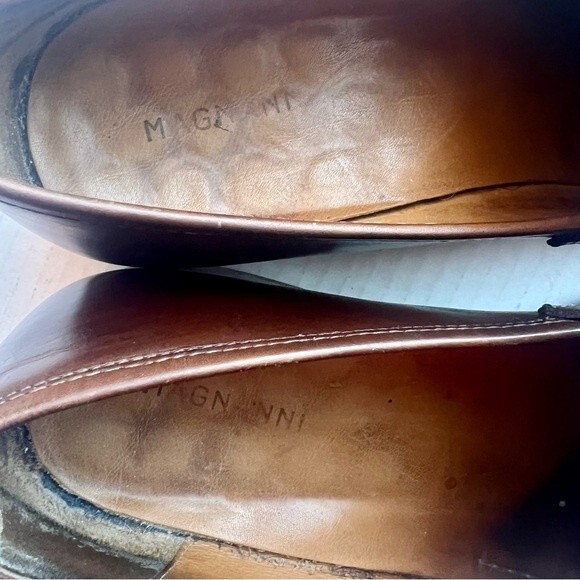 Magnanni Brown Leather Classic Penny Loafer Slip On Shoes Men’s Size 9 M 14658 - Picture 12 of 16